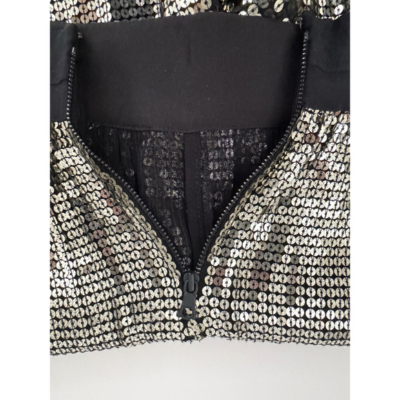 Alice + Olivia Sequin Pants 12 High-Waist Black Antique-Gold Harem Tapered - NEW - Picture 9 of 10